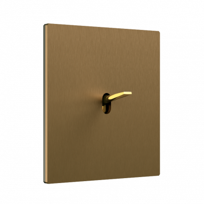 Fontini Выключатель 1-клавишный, цвет Matt Bronze, ручка - золото, Fontini, серия Font barcelona 5.1