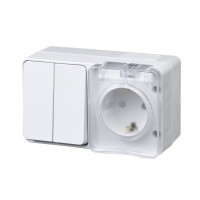 ATN540174 - ATLASDESIGN PROFI IP54 О/У БЛОК: РОЗЕТКА с заземл. со шт., 16А, ВЫКЛЮЧАТЕЛЬ 2-клав., 10АХ, БЕЛЫЙ, Systeme Electric ATN540174 - ATLASDESIGN PROFI IP54 О/У БЛОК: РОЗЕТКА с заземл. со шт., 16А, ВЫКЛЮЧАТЕЛЬ 2-клав., 10АХ, БЕЛЫЙ, Systeme Electric