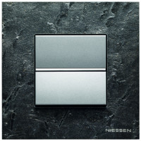 ABB Выключатель 1-клавишный, вставка - алюминий,рамка - натуральный сланец, серия Zenit ABB Выключатель 1-клавишный, вставка - алюминий,рамка - натуральный сланец, серия Zenit