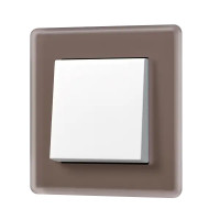 A VIVA Выключатель 1-клавишный, клавиша белый/Рамка 1-ная, стекло цвет мокко, Jung A VIVA Выключатель 1-клавишный, клавиша белый/Рамка 1-ная, стекло цвет мокко, Jung