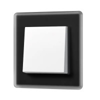 A VIVA Выключатель 1-клавишный, клавиша белый/Рамка 1-ная, стекло черный, Jung A VIVA Выключатель 1-клавишный, клавиша белый/Рамка 1-ная, стекло черный, Jung