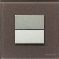 ABB Выключатель 1-клавишный, вставка - шампань, рамка - стекло кофейное, серия Zenit ABB Выключатель 1-клавишный, вставка - шампань, рамка - стекло кофейное, серия Zenit