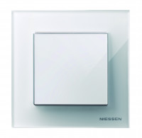 ABB Выключатель 1-клавишный, Цвет - белое стекло, серия Sky ABB Выключатель 1-клавишный, Цвет - белое стекло, серия Sky