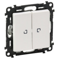 Legrand Valena LIFE.Выключатель двухклавишный 10АХ 250В с подсветкой.С лицевой панелью.Белый, 752428 Legrand Valena LIFE.Выключатель двухклавишный 10АХ 250В с подсветкой.С лицевой панелью.Белый, 752428