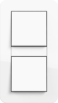 Gira Блок: Выключатель 1-клавишный +  Выключатель 1-клавишный, глянцевый белый, серия E3