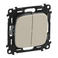 Legrand Valena ALLURE.Выключатель двухклавишный 10А 250В с лицевой панелью.Безвинтовые зажимы.Слоновая кость, 752805 Legrand Valena ALLURE.Выключатель двухклавишный 10А 250В с лицевой панелью.Безвинтовые зажимы.Слоновая кость, 752805