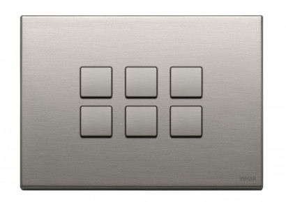 Выключатель 6-кнопочный, цвет никель, серия Eikon Exé Flat